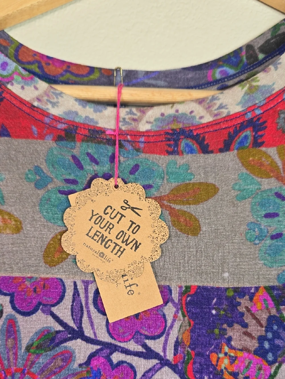 NATURAL LIFE Patchwork Floral Long-Sleeve Maxi Dress - Purple, Blue, Pink, Brown - Picture 6 of 9